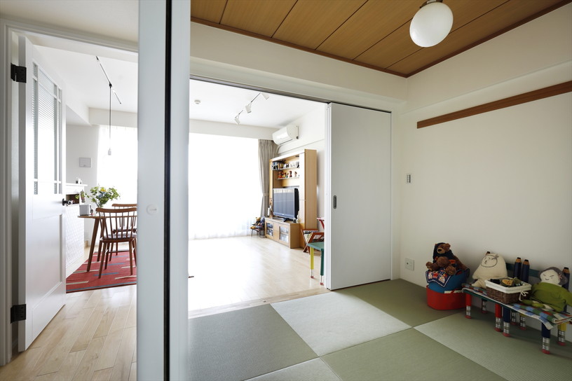東京都狛江市マンションリフォーム・リノベーション事例｜扉を開けておくことで家中に光と風が届くように