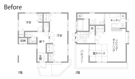 戸建てリノベーション　既存間取り図