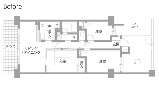 マンションリノベーション　既存間取り図