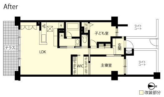 マンションリノベーション　改修後間取り図