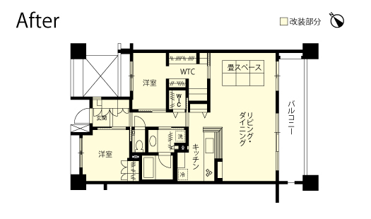 マンションリノベーション　改修後間取り図