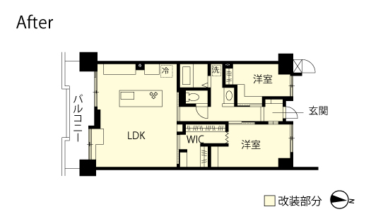 マンションリノベーション　改修後間取り図