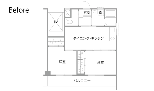 マンションリノベーション　既存間取り図