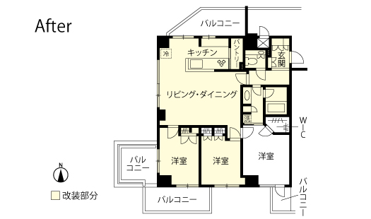 マンションリノベーション　改修後間取り図