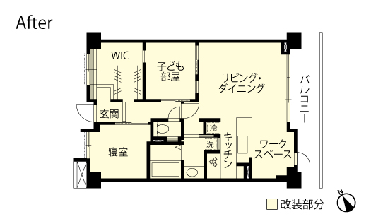 マンションリノベーション　改修後間取り図