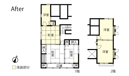 戸建てリノベーション　改修後間取り図