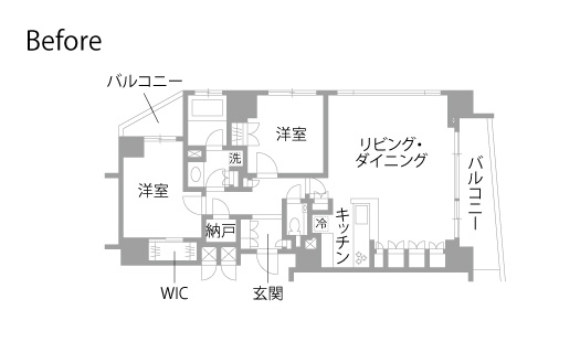 マンション リノベーション　既存間取り図