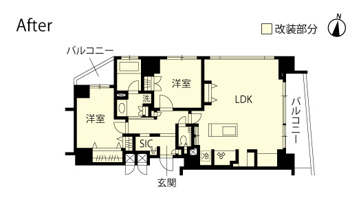 マンションリノベーション　改修後間取り図