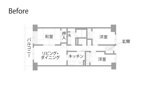 マンション リノベーション　既存間取り図