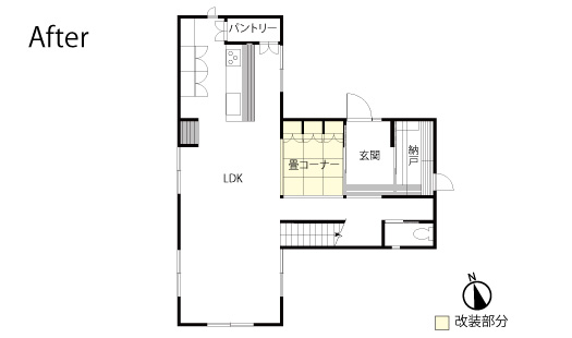 戸建てリノベーション　改修後間取り図