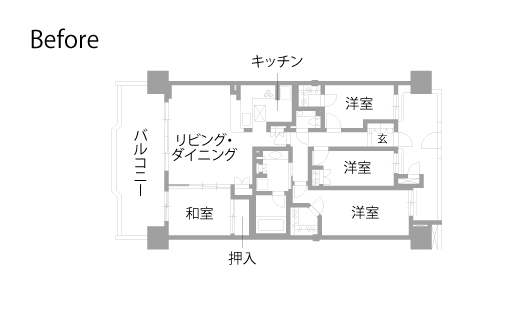 マンション リノベーション　既存間取り図