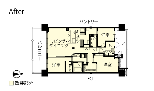 マンションリノベーション　改修後間取り図