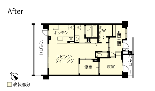 マンションリノベーション　改修後間取り図