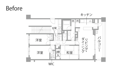 マンションリノベーション　既存間取り図