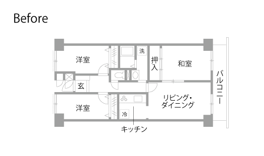 マンションリノベーション　既存間取り図