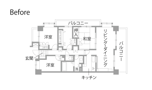 マンションリノベーション　既存間取り図