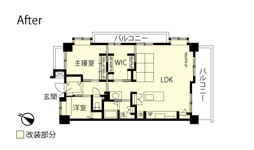 マンションリノベーション　改修後間取り図