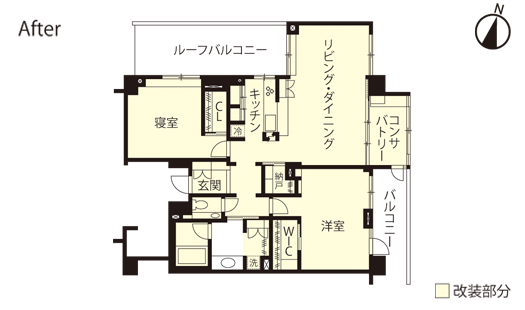 マンションリノベーション　改修後間取り図