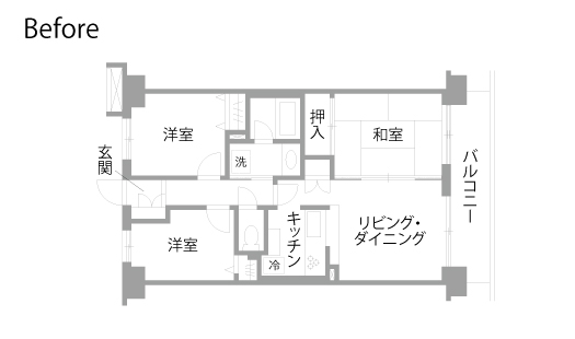 マンションリノベーション　既存間取り図