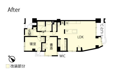 マンションリノベーション　改修後間取り図