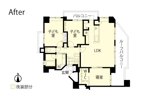 マンションリノベーション　改修後間取り図