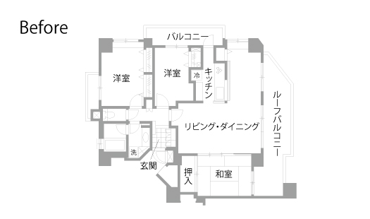 マンションリノベーション　既存間取り図